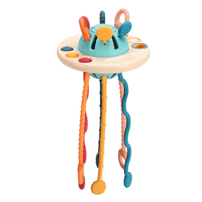 Soft Rubber UFO Pull Toy for Sensory Learning