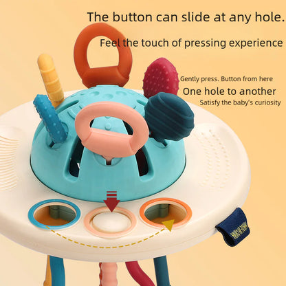 Soft Rubber UFO Pull Toy for Sensory Learning
