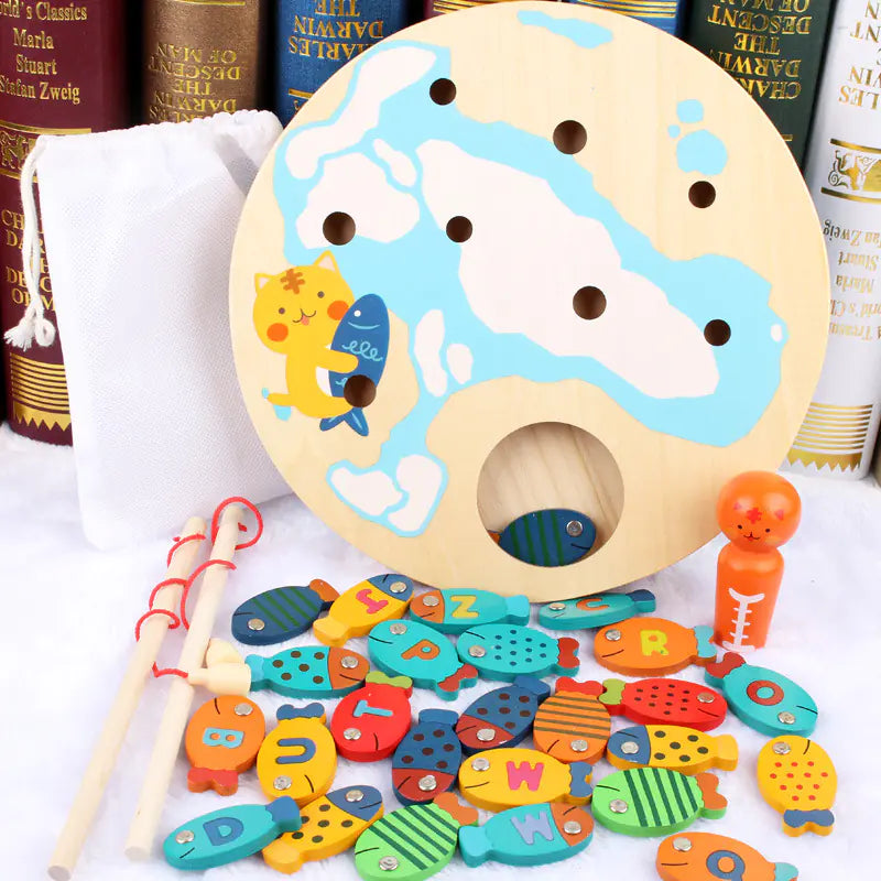 🎣 Montessori Wooden Fishing Toy – Play, Learn & Regulate